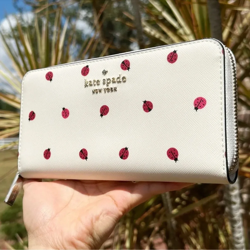 Kate Spade staci Ladybug Dottie Large Continental Wallet Cream Multi - Picture 2 of 4